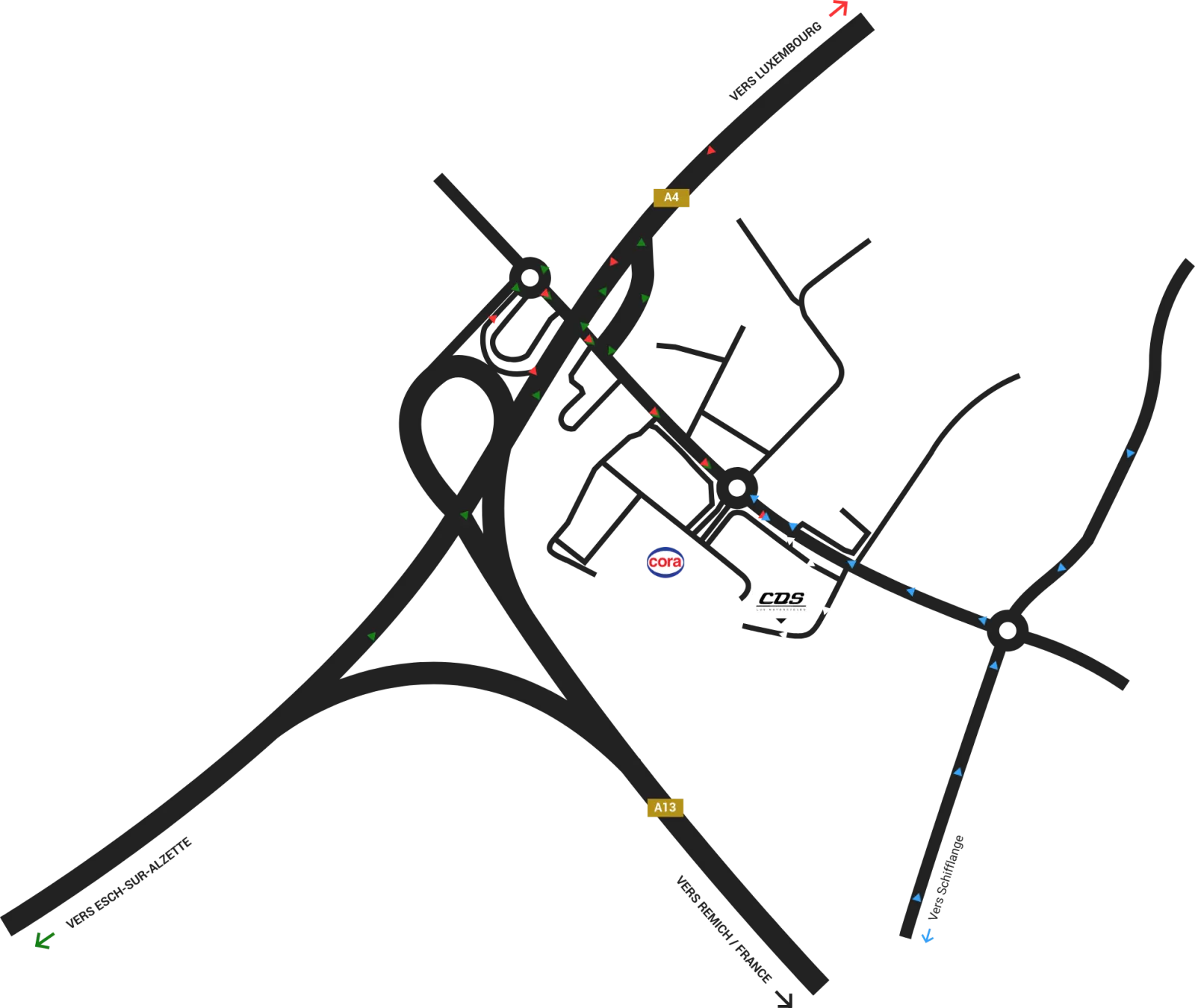 Plan d'accès CDS Lux Motorcycles